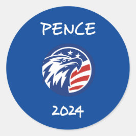 Pegatina Redonda Águila electoral de Mike Pence 2024 - Oscura