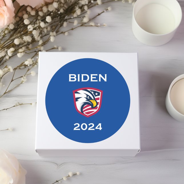 Pegatina Redonda Águila electoral Joe Biden 2024: Patriótico de Gua (Subido por el creador)