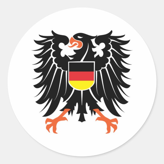 Pegatina Redonda Águila escudo de armas Alemania Eagle crest (Anverso)
