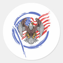 Águila estadounidense vintage con un círculo de ba