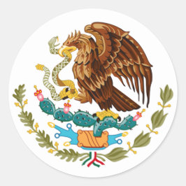 Pegatina Redonda Águila mexicana