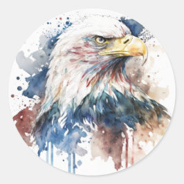 Pegatina Redonda Águila Patriótica