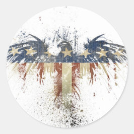 Pegatina Redonda Águila patriótica, Estados Unidos/Estados Unidos,