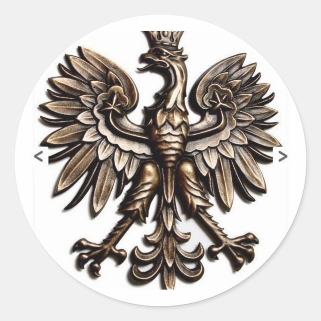 Pegatina Redonda Águila polaca (Anverso)