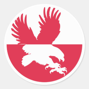 Pegatina Redonda Aguila polaca de cola blanca