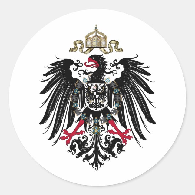 Pegatina Redonda Águila prusiana (Anverso)
