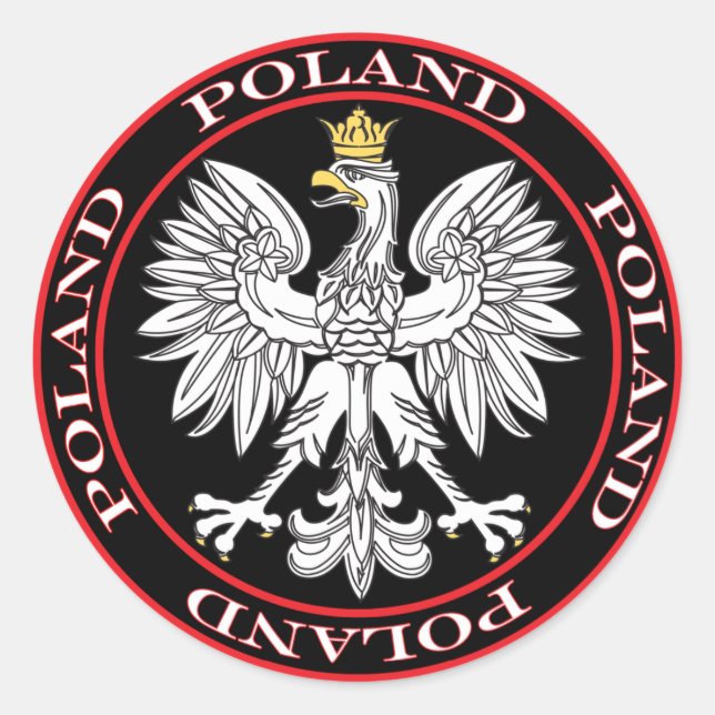 Pegatina Redonda Águila redonda polaca