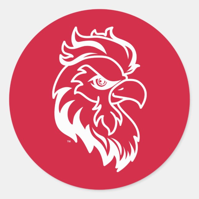 Pegatina Redonda Aguila Roja de la Universidad Estatal de Jacksonvi (Anverso)