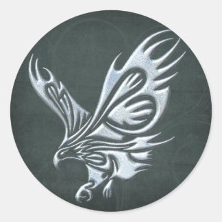 Pegatina Redonda Águila Tribal