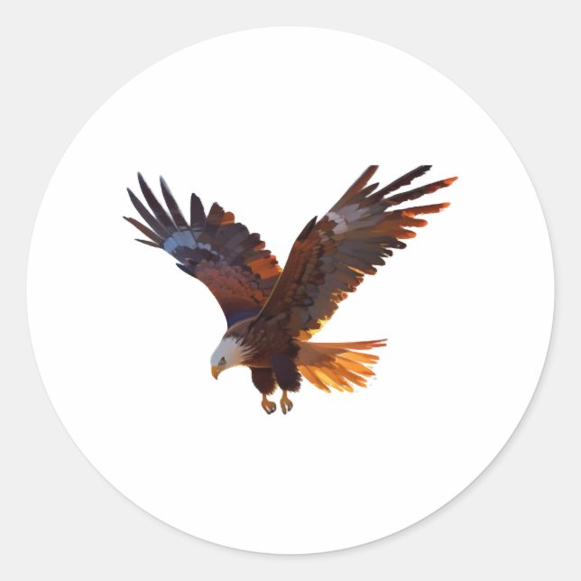 Pegatina Redonda Águila un símbolo de poder y grandeza (Anverso)