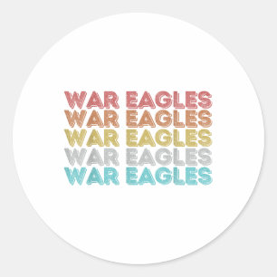 Pegatina Redonda Águilas de guerra retro vintage
