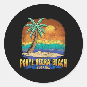 Pegatina Redonda Aguja alterada de la vieja playa de Ponte Vedra Fl