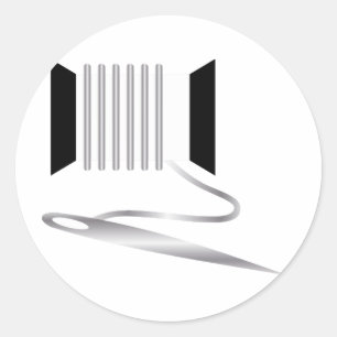 Pegatina Redonda Aguja e hilo