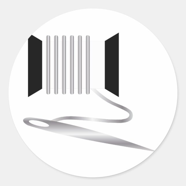 Pegatina Redonda Aguja y hilo (Anverso)