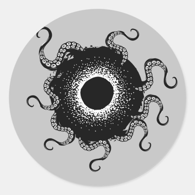 Pegatina Redonda Agujero negro (Anverso)