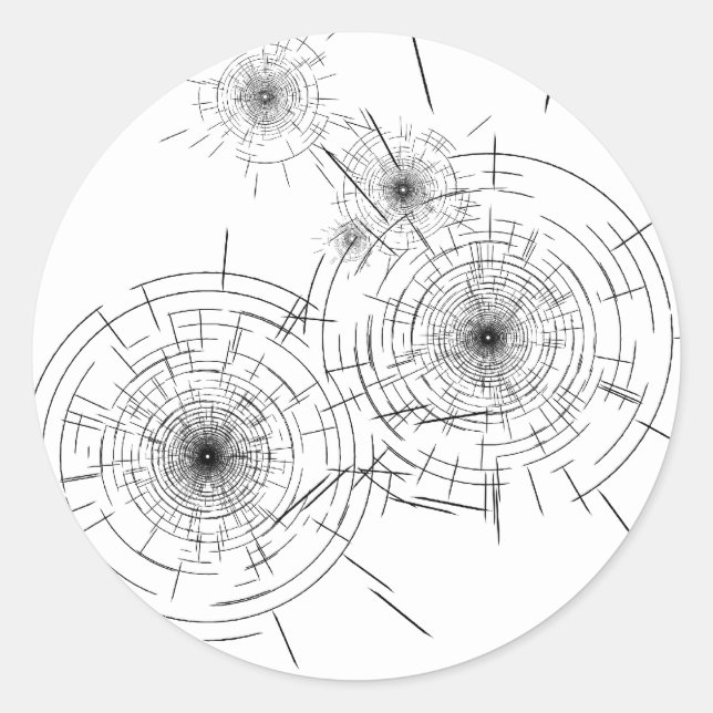 Pegatina Redonda Agujeros de bala (Anverso)