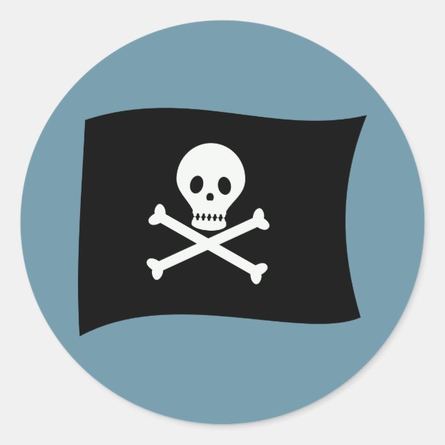 Pegatina Redonda ¡Ahí está! Fiesta de cumpleaños del niño pirata (Anverso)