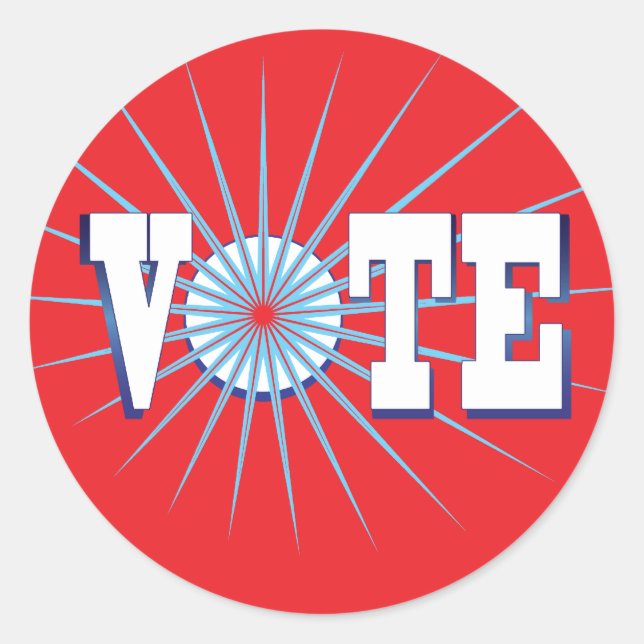 Pegatina Redonda Ahora poder ・ ¡VOTA! Pegatinas, rojo (Anverso)