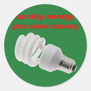 Pegatina Redonda Ahorrar energía