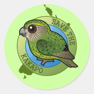 Pegatina Redonda Ahorre el Kakapo