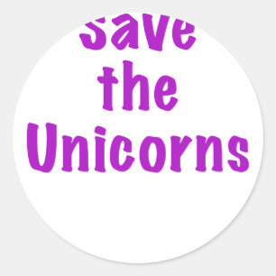 Pegatina Redonda Ahorre los unicornios