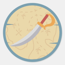 Pegatina Redonda ¡Ahoy! Fiesta de cumpleaños de Pirate Boy