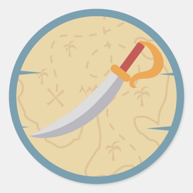 Pegatina Redonda ¡Ahoy! Fiesta de cumpleaños de Pirate Boy (Anverso)