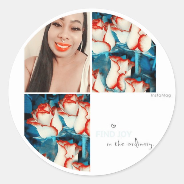 Pegatina Redonda Ahsek Novel Noir encuentra a tus Pegatinas felices (Anverso)