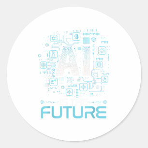 Pegatina Redonda Ai Es El Futuro Regalo De Inteligencia Artificial
