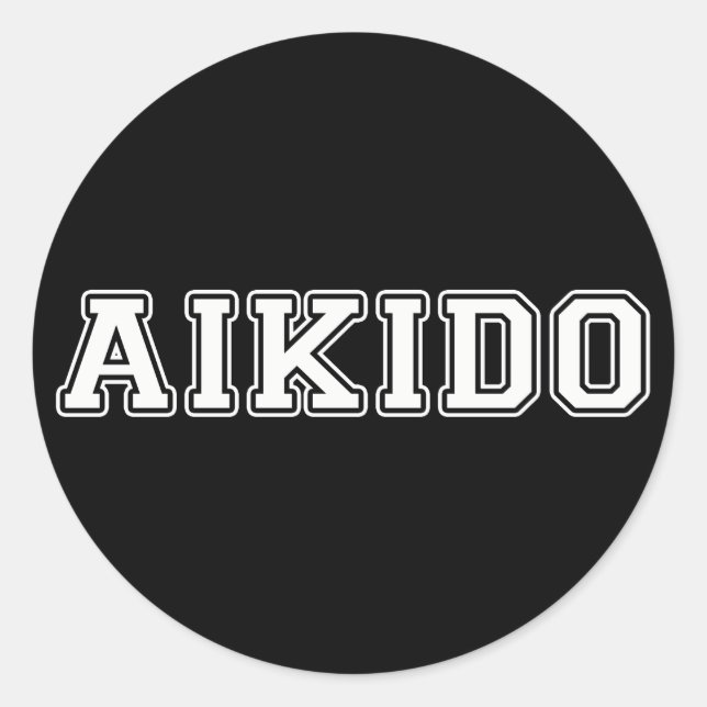 Pegatina Redonda Aikido (Anverso)