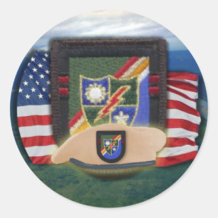 Pegatina Redonda airborne rangers fort benning vets scrapbooking