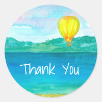 Aire caliente amarillo globo Gracias