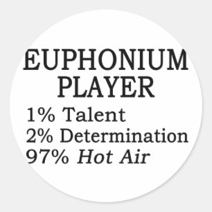 Pegatina Redonda Aire caliente del jugador del Euphonium