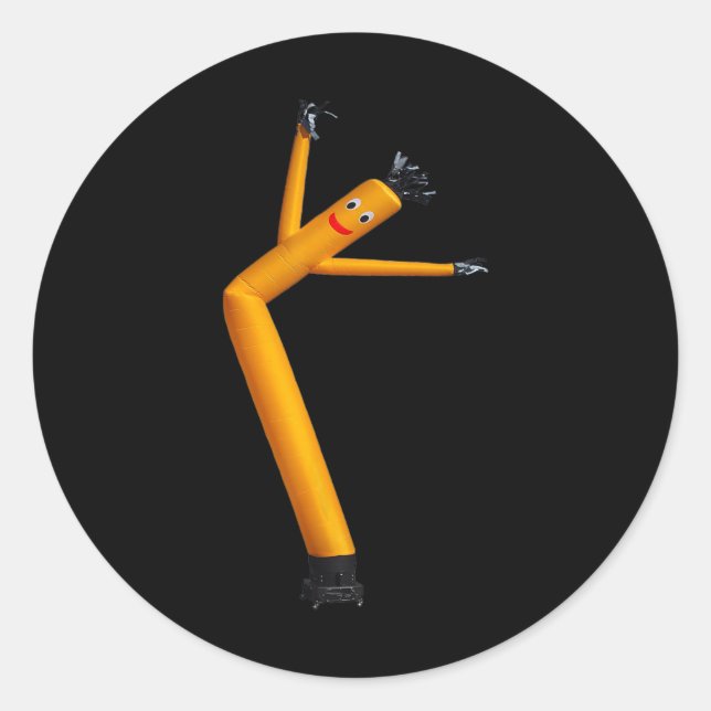 Pegatina Redonda Aire Dancer Fun Dance Dancing Regalo Wacky Inflata (Anverso)