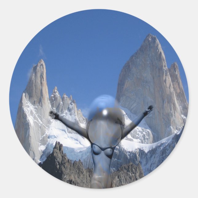 Pegatina Redonda Aire de montaña (Anverso)