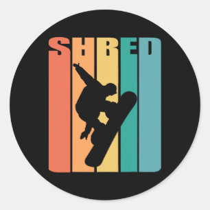 Pegatina Redonda Aire de Snowboard de la camiseta de snowboard de e