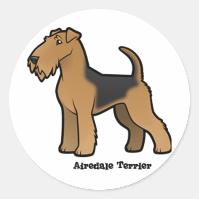 Pegatina Redonda airedale terrier (Anverso)