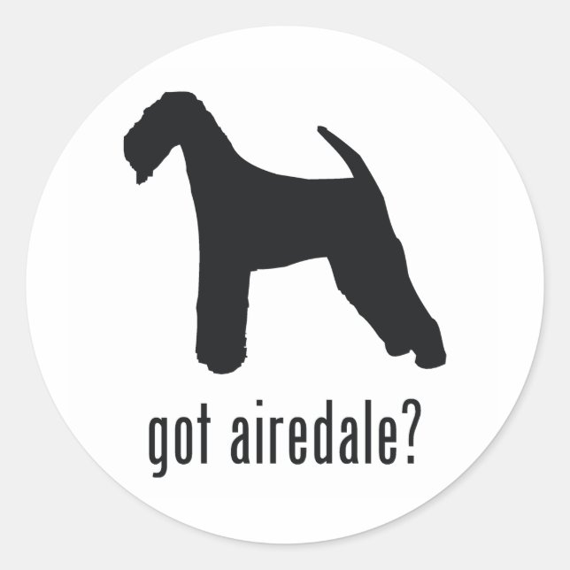 Pegatina Redonda Airedale Terrier (Anverso)