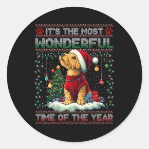 Pegatina Redonda Airedale Terrier Decoraciones de árbol de Navidad 