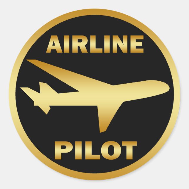 PEGATINA REDONDA AIRLINE PILOT (Anverso)