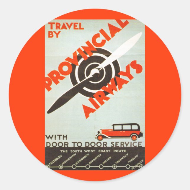 Pegatina Redonda Airways provincial (Anverso)