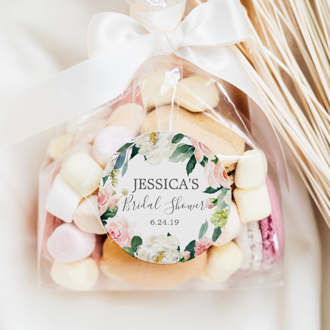 Pegatina Redonda Airy Rubor Bridal Shower Favor Pegatinas (Subido por el creador)