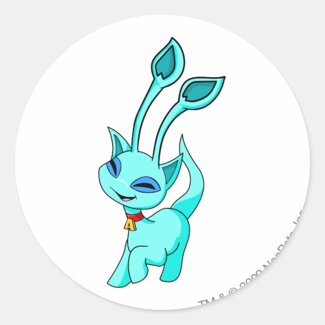 Pegatina Redonda Aisha Blue (Anverso)