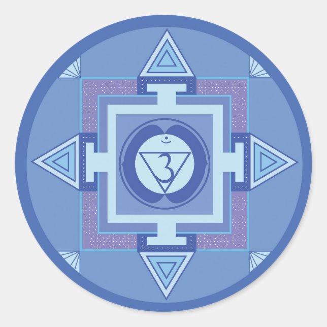 Pegatina Redonda Ajna Chakra Mandala (Third eye chakra) (Anverso)
