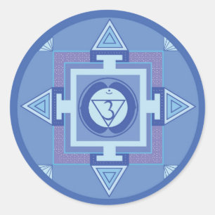 Pegatina Redonda Ajna Chakra Mandala (Third eye chakra)