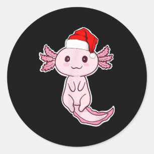 Pegatina Redonda Ajolote de Navidad 