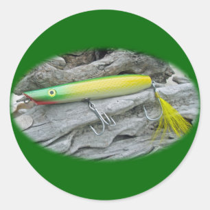 Pegatina Redonda AJS Popper "Green Green Greenie" Saltwater Pshing 