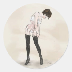 Pegatina Redonda Ajustando las existencias