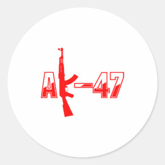 Pegatina Redonda AK-47 AKM Assault Rifle Logo Red.png