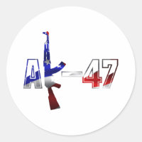 AK-47 AKM Assault Rifle Logo Rojo Blanco Y Azul.pn
